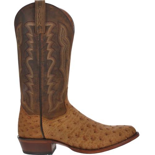 【並行輸入品】Dan Post Mens Gehrig Ostrich Round Toe Dress Boots Mid Calf   Brの画像