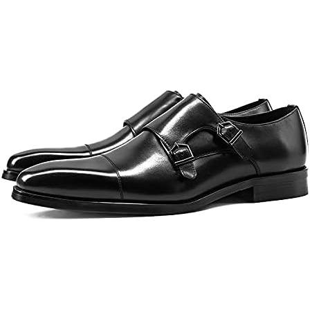 【並行輸入品】メンズドレスローファーシューズダブルモンクストラップウィングチップフォーマルシューズスリッポンローファーオックスフォードビジネスカジュアの画像
