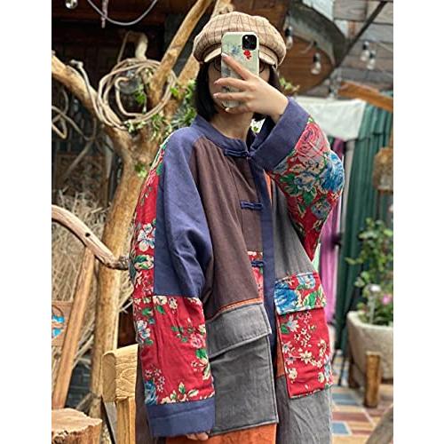 並行輸入品】NFYM レディース トレンチコート 花柄プリント ロング 