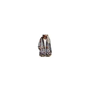 【並行輸入品】OIUCVGB Fleece Jacket Women Winter Coat Warm Outwear Floral Prinの画像