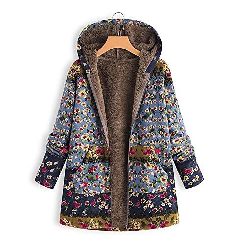 【並行輸入品】OIUCVGB Fleece Jacket Women Winter Coat Warm Outwear Floral Prinの画像