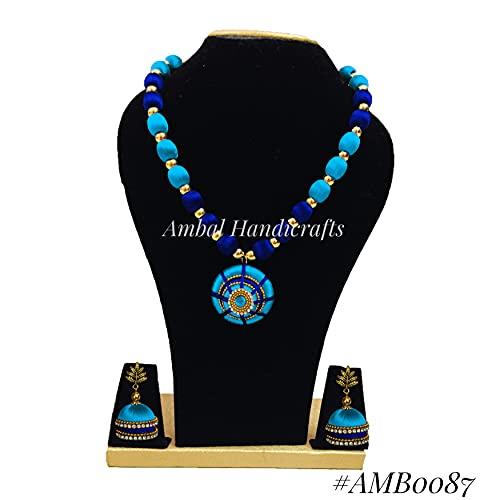 【並行輸入品】Ambal double colour Step Jhumki with antique sted silk thread ne_4