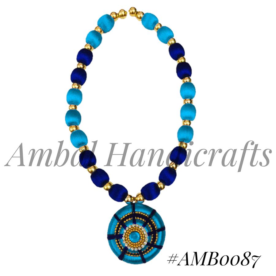 【並行輸入品】Ambal double colour Step Jhumki with antique sted silk thread ne_6