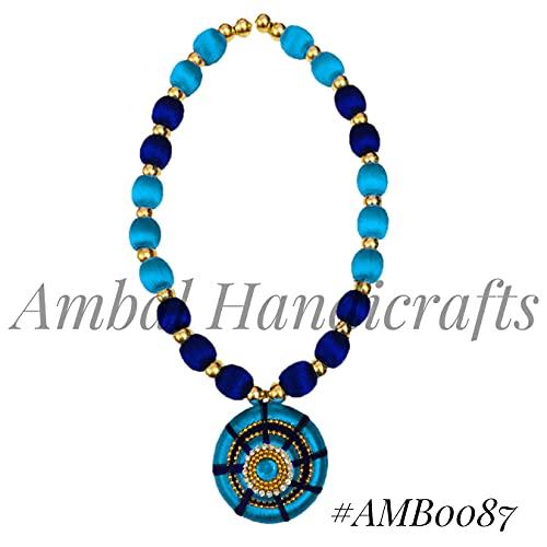 【並行輸入品】Ambal double colour Step Jhumki with antique sted silk thread ne_7