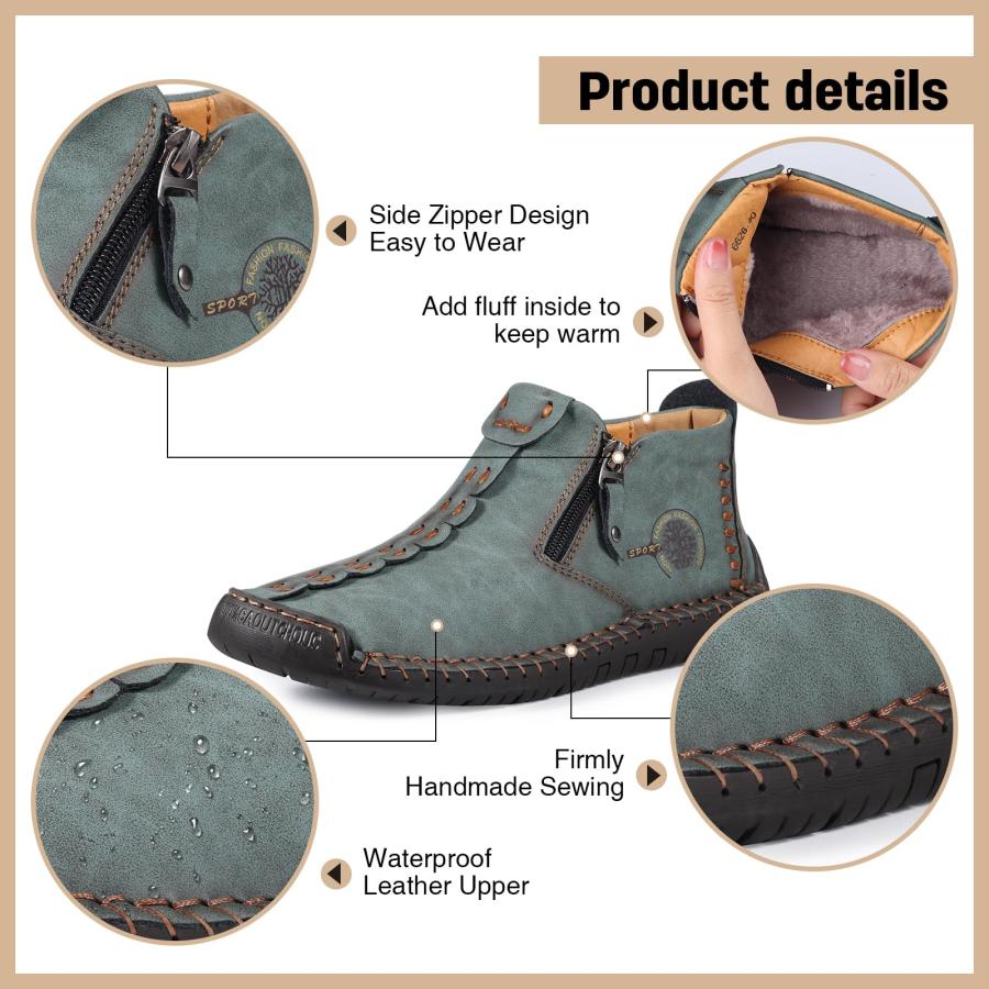 【並行輸入品】Govicta Men's Medieval Boots Renaissance Shoes Winter Boots Snowの画像