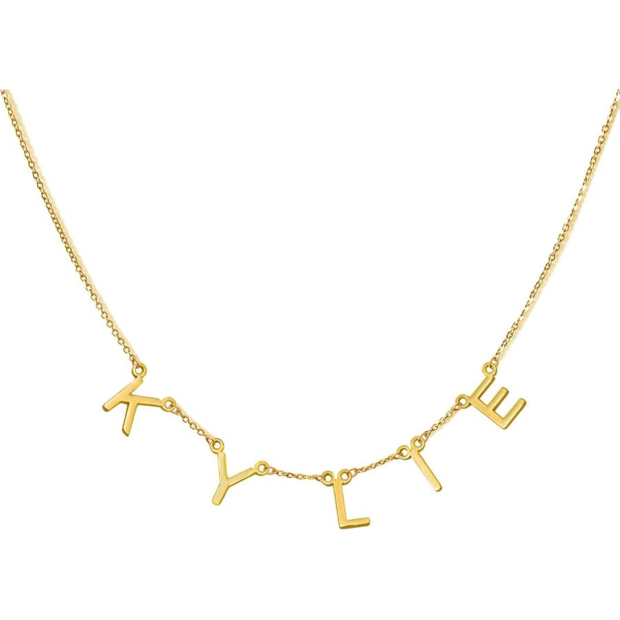 【並行輸入品】GR35Z9 Custom Name Necklace Personalized Spaced Letter Necklace Gold