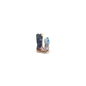 【並行輸入品】Tin Haul Men's Ichtus Cross Western Boot Broad Square Toe Brownの画像