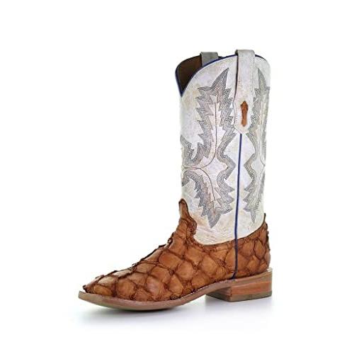 【並行輸入品】CORRAL Men's Exotic Pirarucu Skin Western Boot Broad Square Toeの画像