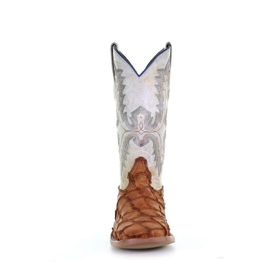 【並行輸入品】CORRAL Men's Exotic Pirarucu Skin Western Boot Broad Square Toeの画像