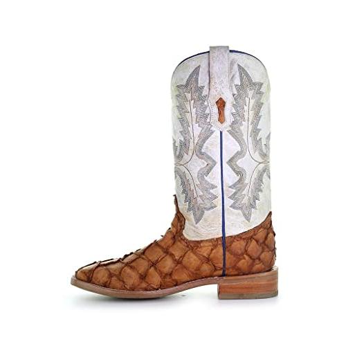 【並行輸入品】CORRAL Men's Exotic Pirarucu Skin Western Boot Broad Square Toeの画像