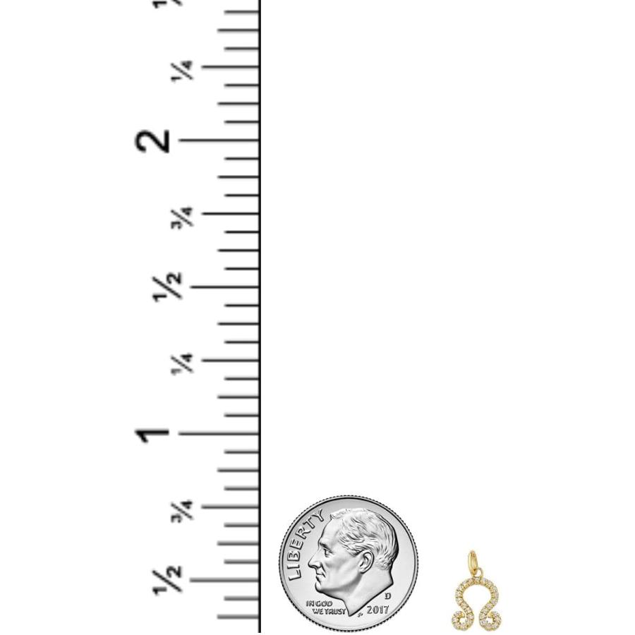 【並行輸入品】Solid 10k White Gold Mini Diamond Gemini Zodiac Horoscope Pendant Neの画像