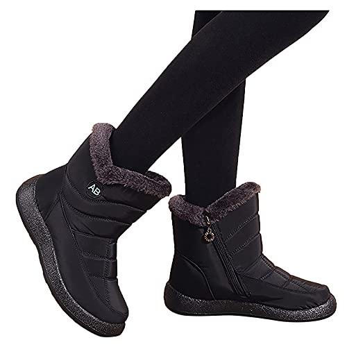 【並行輸入品】ZiSUGP Snow Boots For Women Waterproof Anti Slip Winter Fur Liniの画像