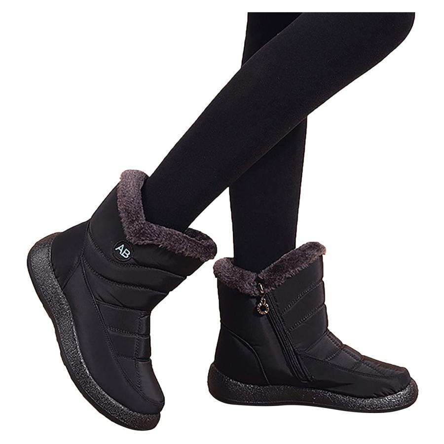 【並行輸入品】ZiSUGP Snow Boots For Women Waterproof Anti Slip Winter Fur Liniの画像