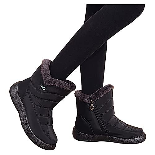 【並行輸入品】ZiSUGP Snow Boots For Women Waterproof Anti Slip Winter Fur Liniの画像