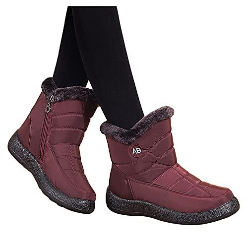 【並行輸入品】ZiSUGP Snow Boots For Women Waterproof Anti Slip Winter Fur Liniの画像