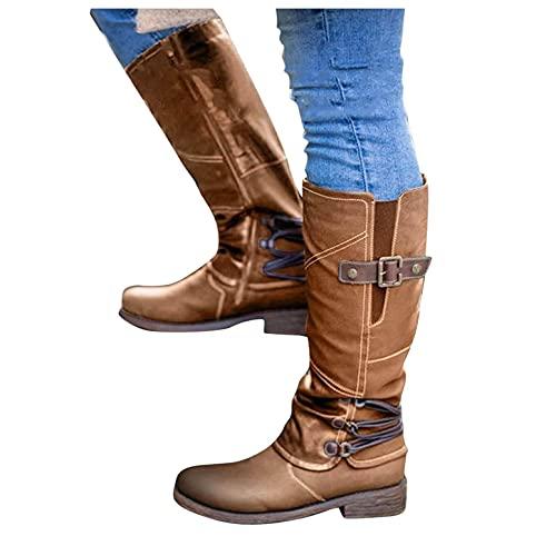 【並行輸入品】Masbird Boots for Women Fall Winter Dressy Square Heel Knee Highの画像