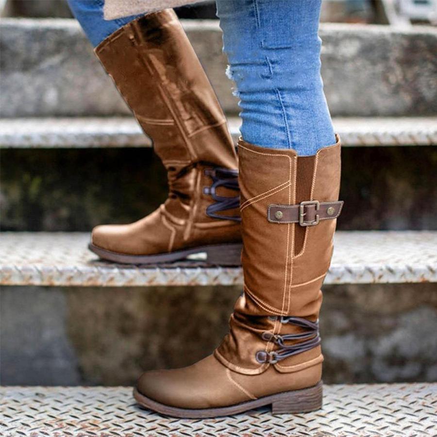 【並行輸入品】Masbird Boots for Women Fall Winter Dressy Square Heel Knee Highの画像