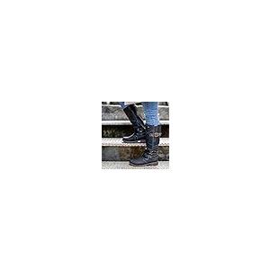 【並行輸入品】Gibobby Boots for Women Knee high,Round Toe Low Chunky Heel Flatの画像