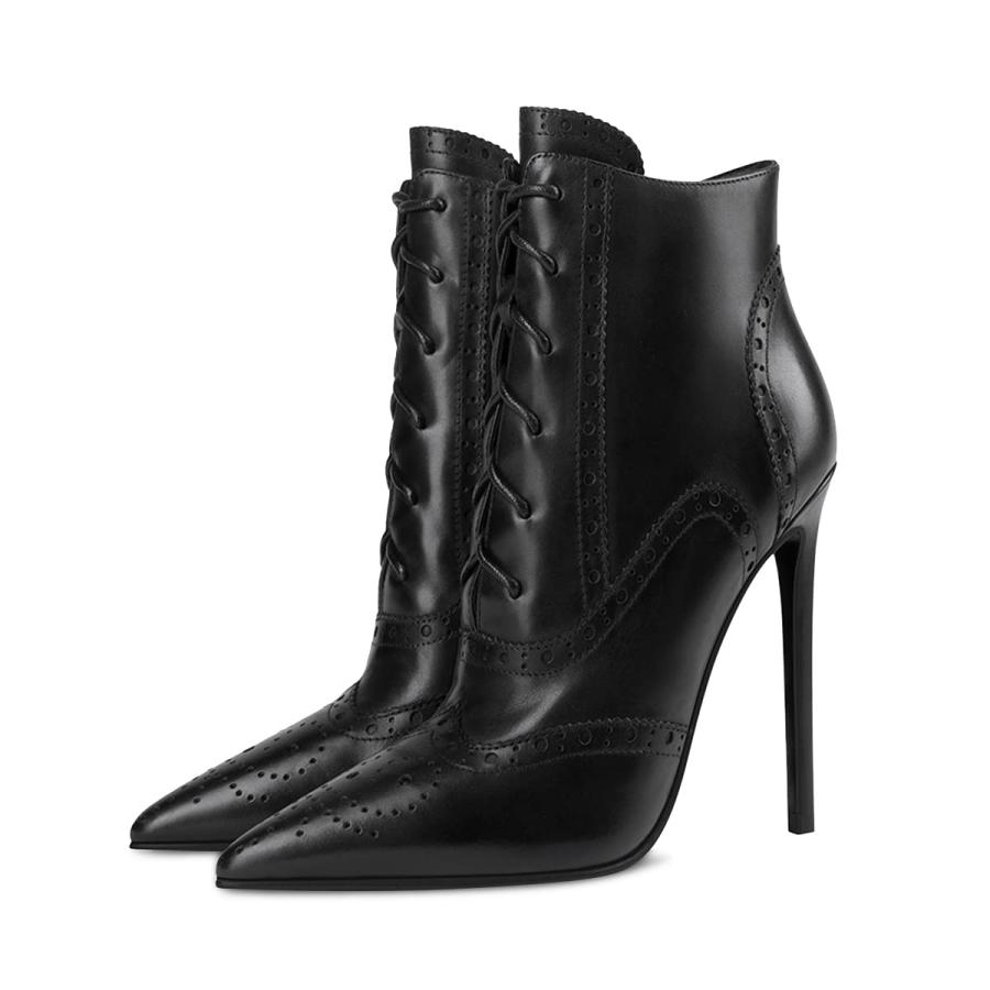【並行輸入品】YDN Women Perforated Lace up Oxfords Ankle Booties Pointed Toe Sの画像