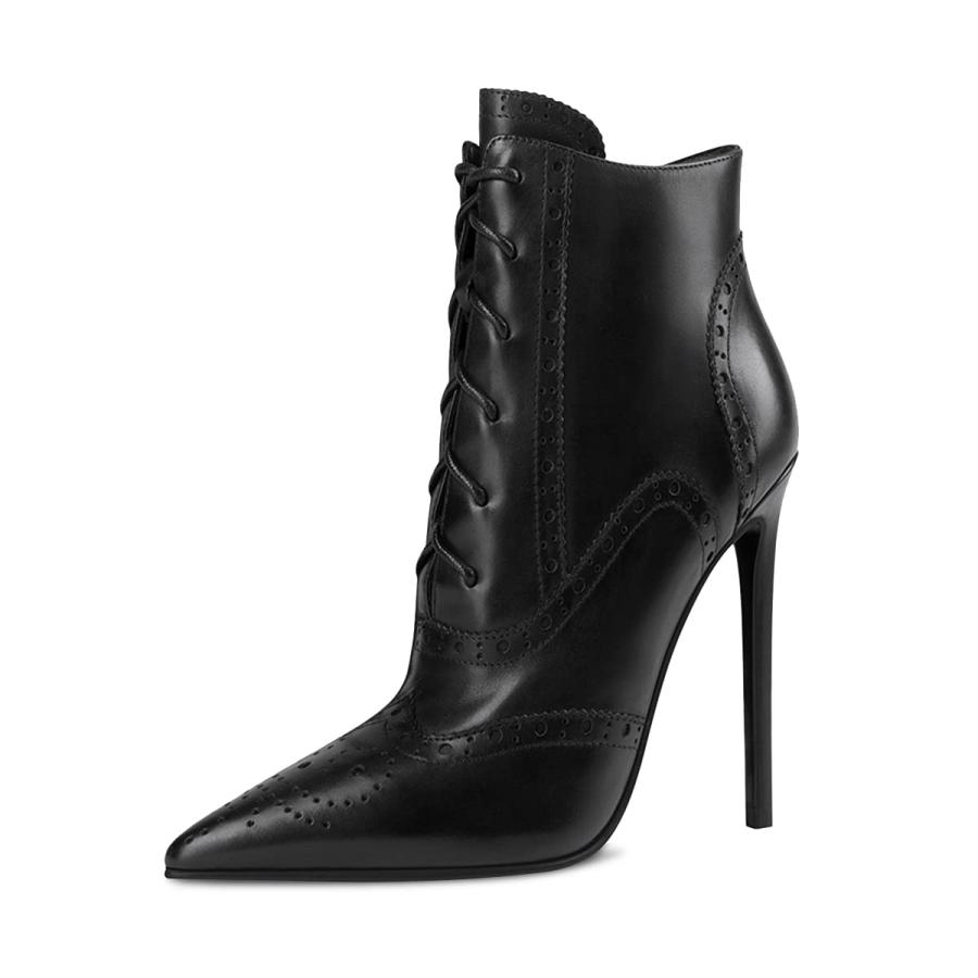 【並行輸入品】YDN Women Perforated Lace up Oxfords Ankle Booties Pointed Toe Sの画像