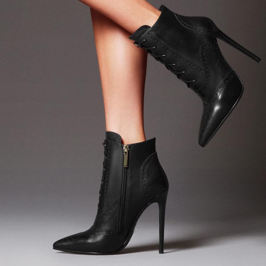 【並行輸入品】YDN Women Perforated Lace up Oxfords Ankle Booties Pointed Toe Sの画像