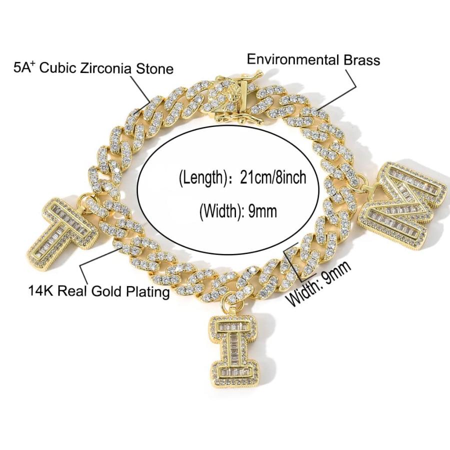 並行輸入品】Custom Personalized Name Pendant Bracelet Miami Cuban 