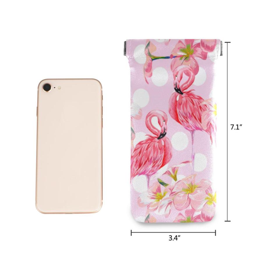 【並行輸入品】OTVEE Pink Flamingo Tropical Flowers Sunglasses Bag Eyeglass Casの画像