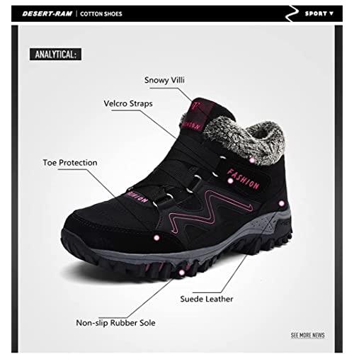 【並行輸入品】Fleekcomfy Snowy Villi Leather Ankle Boots, Women Men Winter Theの画像