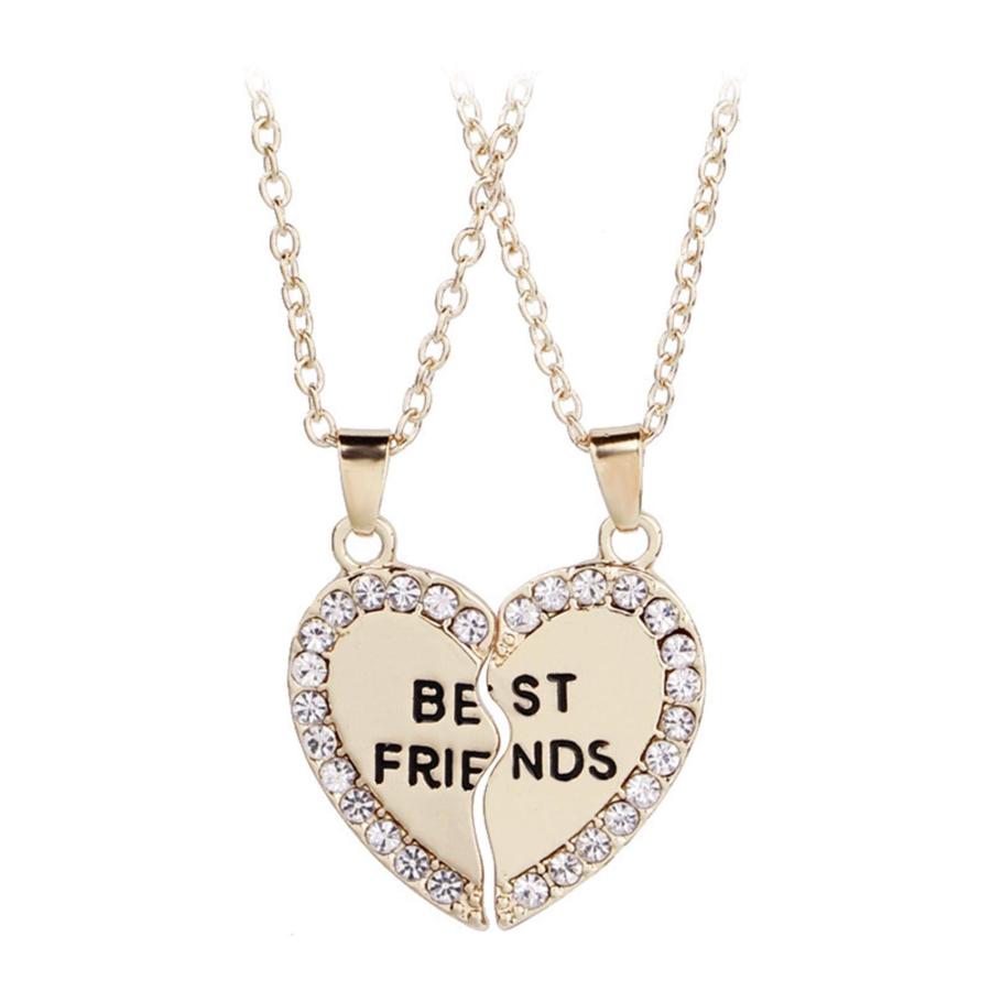 【並行輸入品】XUEQI Best Friends Necklace for 2,BFF Broken Matching Heart Neck