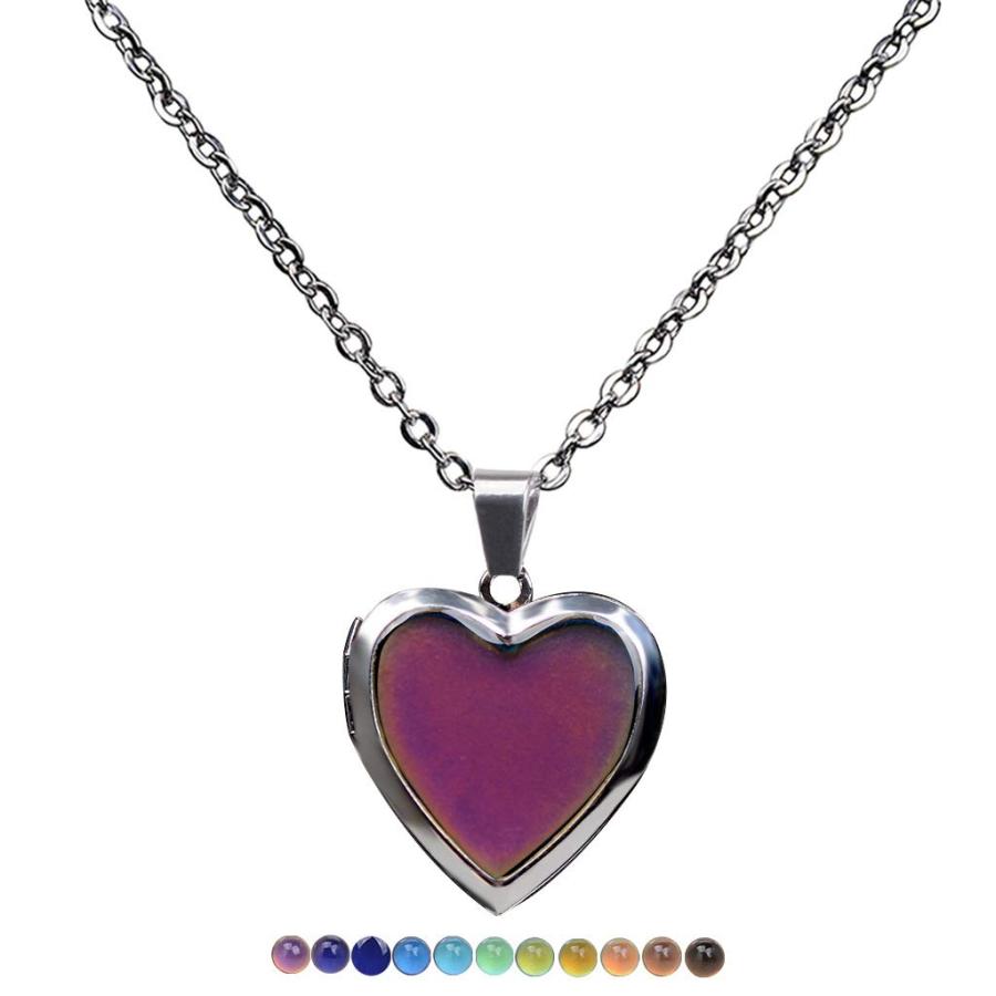 【並行輸入品】COLORFUL BLING 4個 かわいいカメ 蝶 恐竜 動物 ネックレス ハート 温度感知 色が変わる ムードペンダントネックの画像