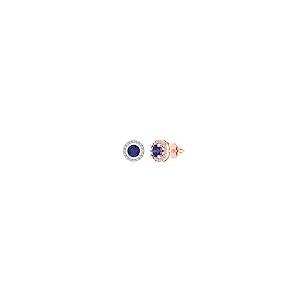 【並行輸入品】1.60 ct Round Cut Halo Solitaire Genuine Simulated Tanzanite Pai_2