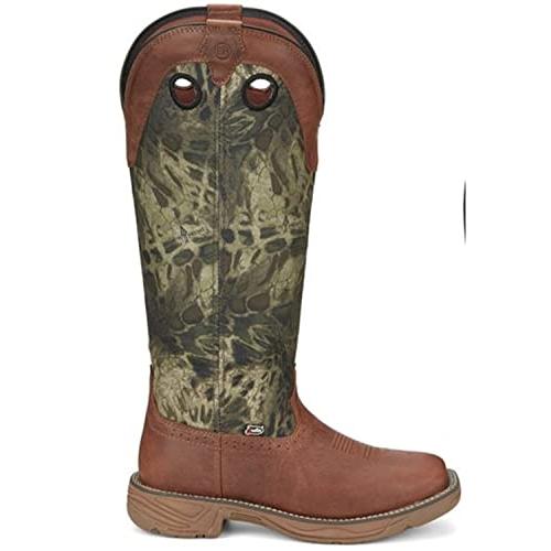 【並行輸入品】メンズ Justin Stampede Rush Strike Russet Woodlands 迷彩スネークブーツ, 迷彩, 9の画像