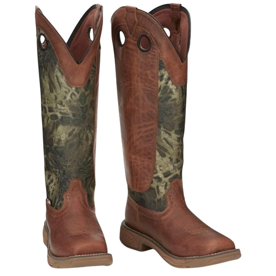 【並行輸入品】メンズ Justin Stampede Rush Strike Russet Woodlands 迷彩スネークブーツ, 迷彩, 9の画像