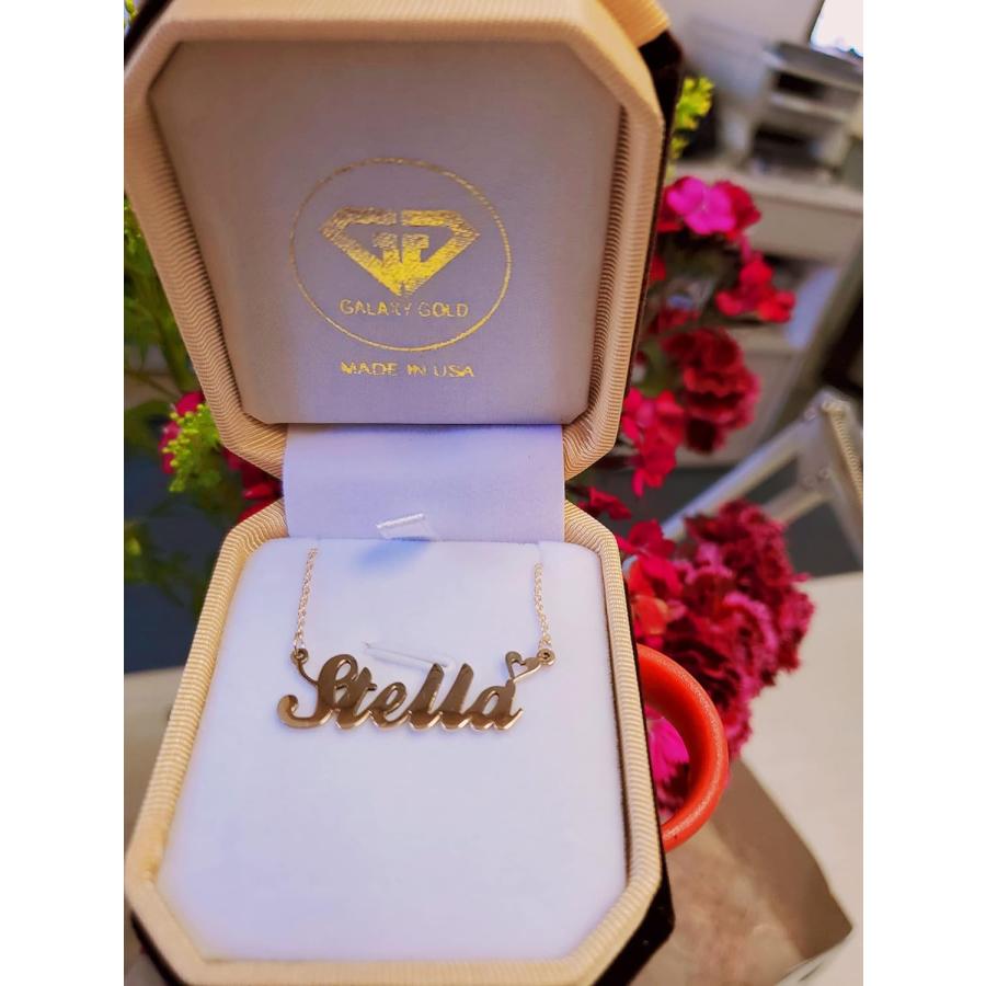 【並行輸入品】OLD ENGLISH Font 14k Solid Gold Custom Name Necklace Personalized Cuの画像