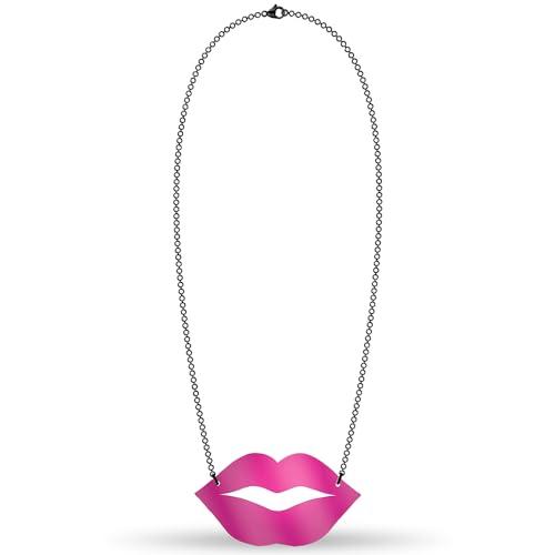 【並行輸入品】アンチヴァルリップネックレス 18インチ | ブラック&フクシア | 1個 Fuchsia Anti Val Lips Nec_1