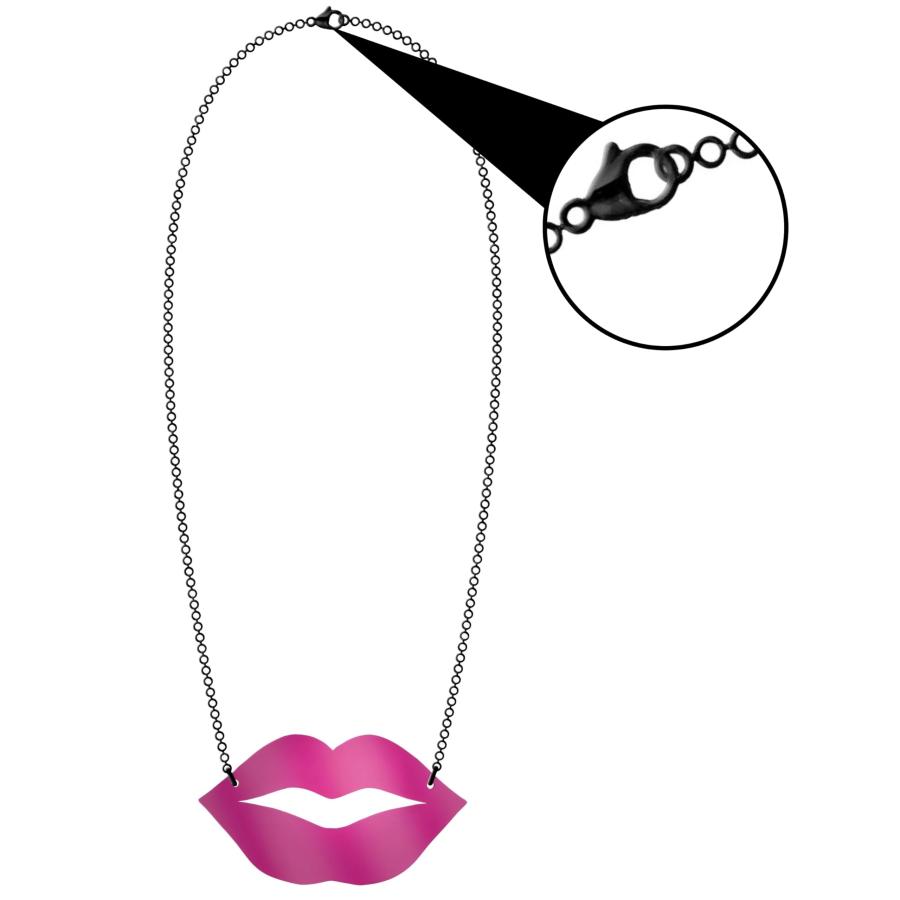【並行輸入品】アンチヴァルリップネックレス 18インチ | ブラック&フクシア | 1個 Fuchsia Anti Val Lips Nec_3