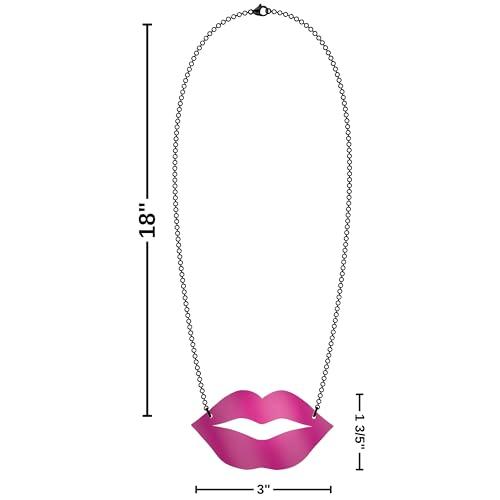 【並行輸入品】アンチヴァルリップネックレス 18インチ | ブラック&フクシア | 1個 Fuchsia Anti Val Lips Nec_7