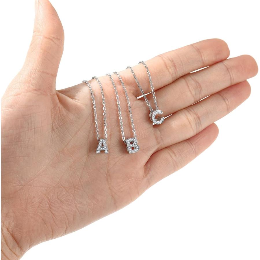 【並行輸入品】ChicSilver 925 スターリング シルバー キュービックジルコニア イニシャル ネックレス 女性用 文字飾りネックレス　_7