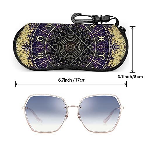 【並行輸入品】AERMSSEY Magic Circle Zodiacs Sign Dark Black Sunglasses Case foの画像