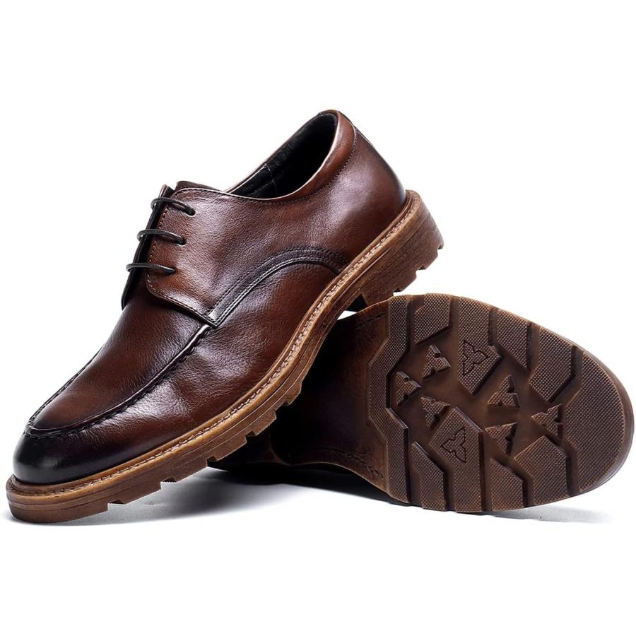 【並行輸入品】Mens Dress Shoes Casual Leather Oxford Formal Shoes for Men Brown 9の画像
