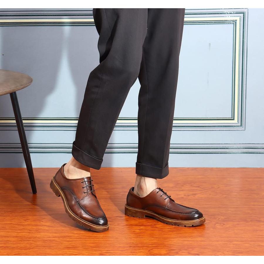 【並行輸入品】Mens Dress Shoes Casual Leather Oxford Formal Shoes for Men Brown 9の画像