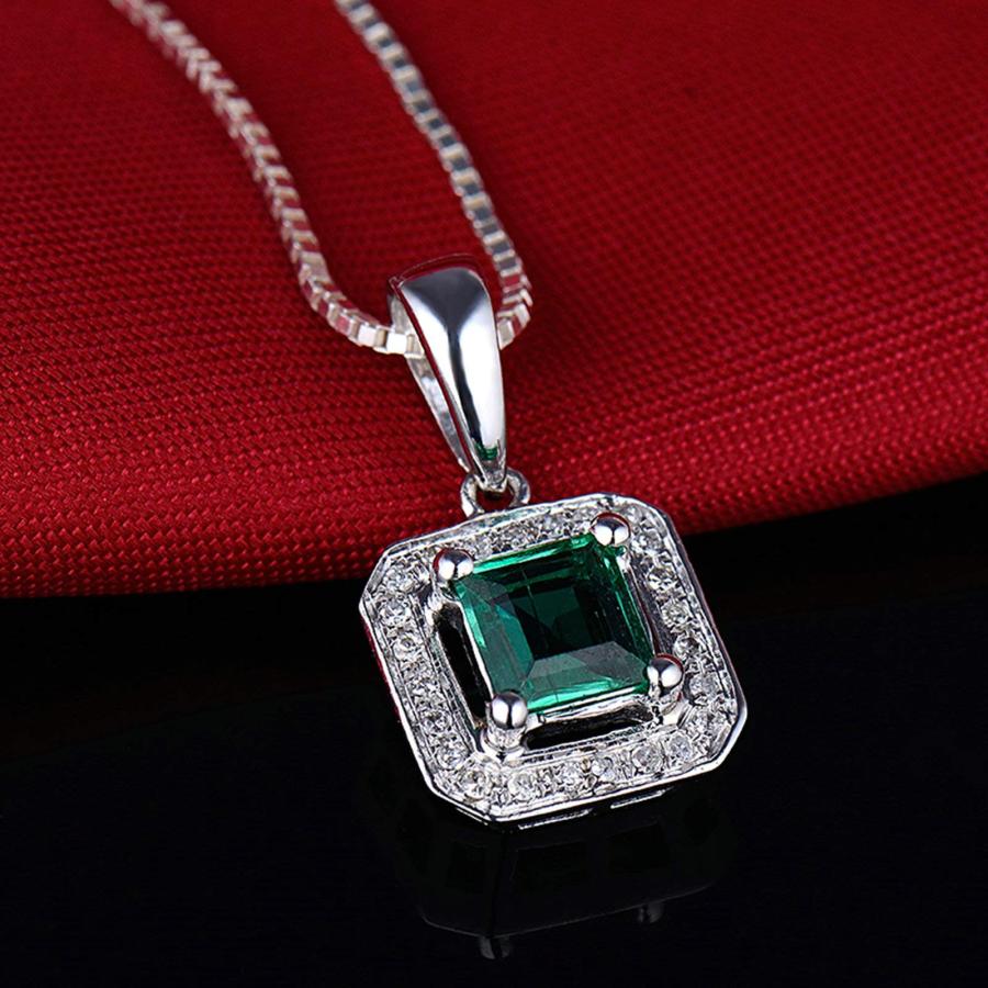 【並行輸入品】Ayoiow 925 Sterling Silver Wedding Necklace and Earring Set withの画像