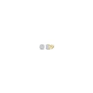 【並行輸入品】14kt Yellow Gold Mens Round Diamond Cluster Earrings 1/4 Cttwの画像