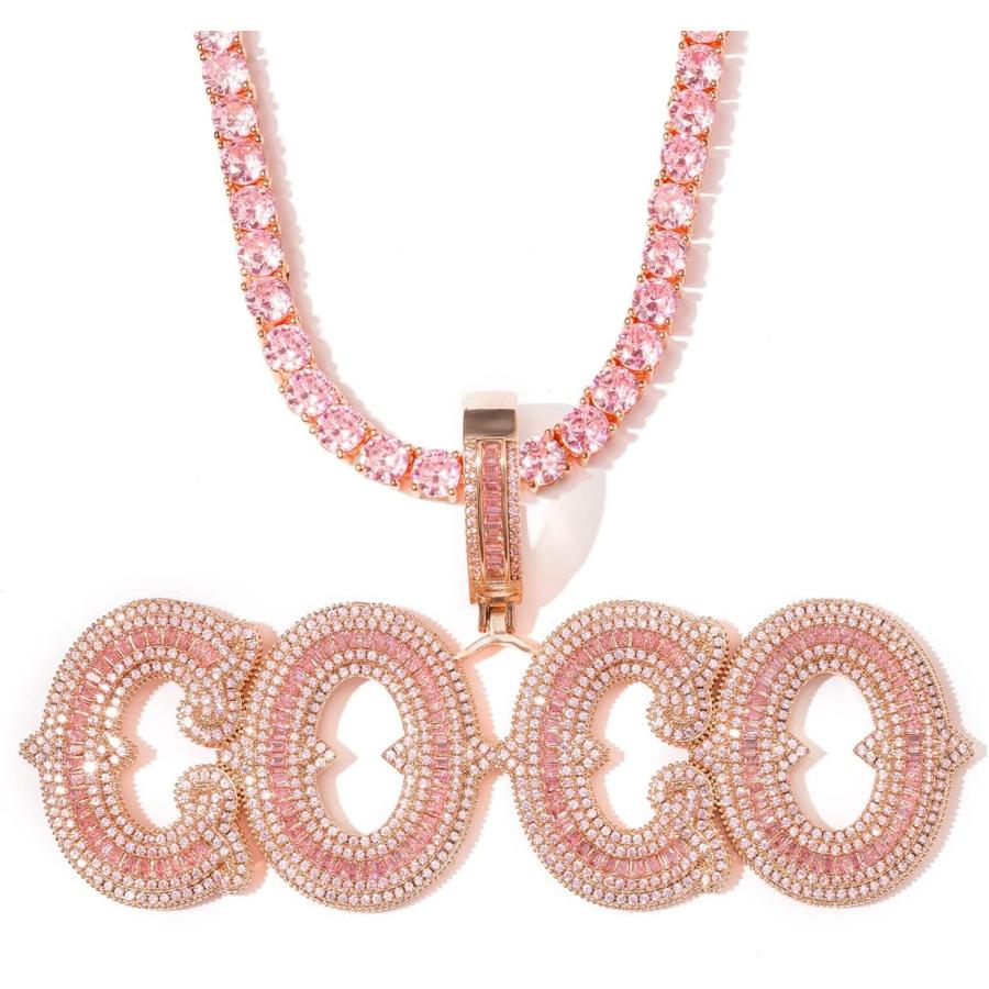 並行輸入品】ヒップホップ イニシャル文字ネックレス ハンドメイド 14K