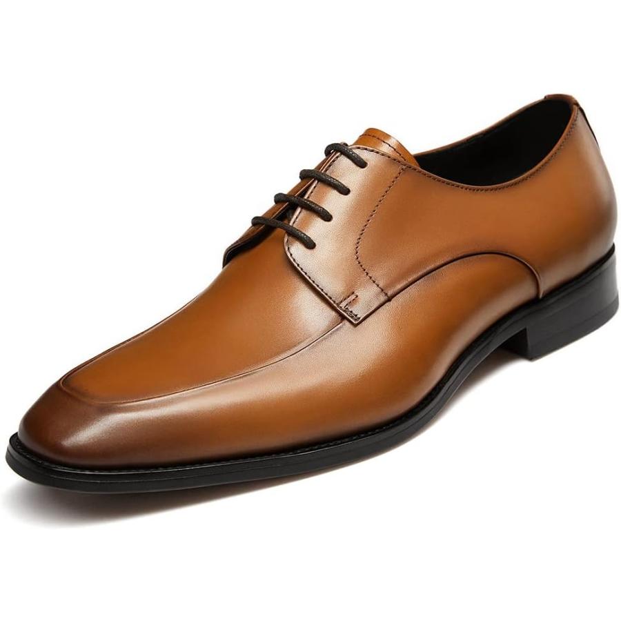 GIFENNSE Mens Oxford Shoes Leather Dress for Men Brown 並行輸入品 