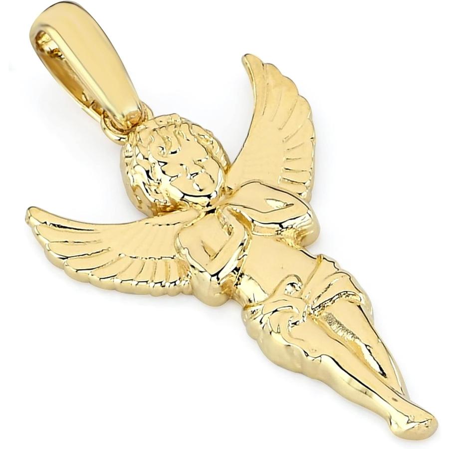 10K ペンダント 祈りの天使　エンジェル 天使の祈りシルバー925ペンダントネックレス、手作りシルバー