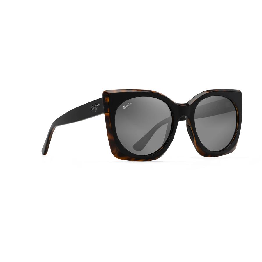 【SALE開催中】 Maui Jim Women´s Pakalana Polarized Fashion Sunglasses， Black w/ 並行輸入品