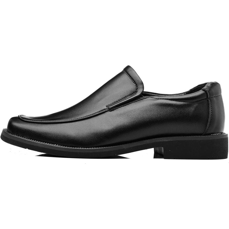 アウトレット情報 kkdom Men´s Classic Leather Lined Formal Oxfords Slip on Dress Shoes Black　並行輸入品