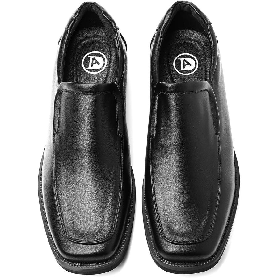 アウトレット情報 kkdom Men´s Classic Leather Lined Formal Oxfords Slip on Dress Shoes Black　並行輸入品