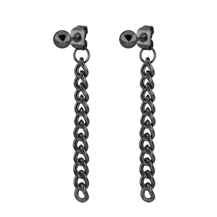【並行輸入品】Men Women Curb Link Stainless Steel Wedding Dangle Earrings, Hig
